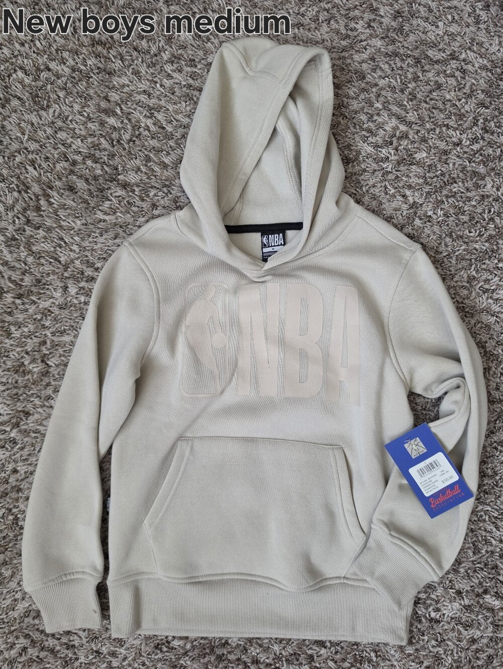 NBA Hooded Sweatshirt in Light Beige